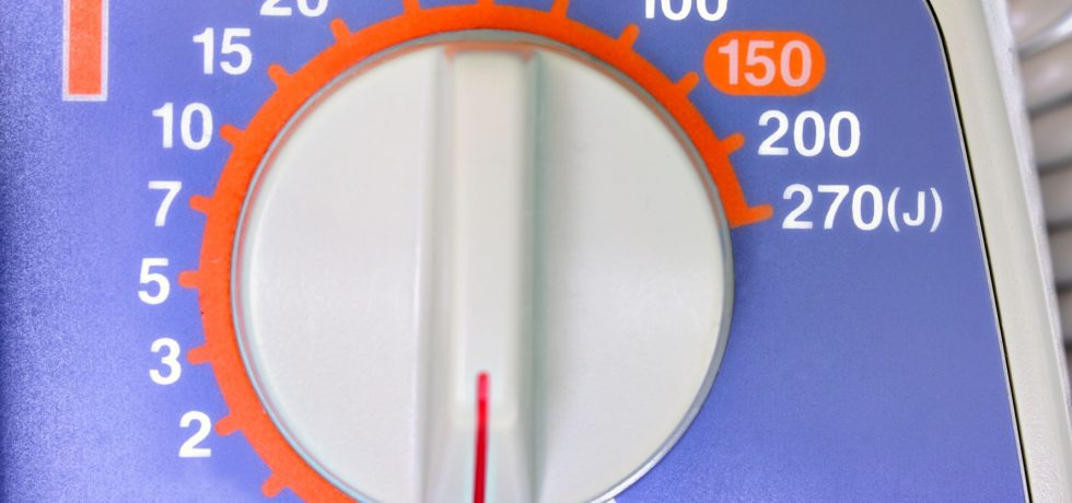 A voltage meter showing the ohm knob from 0 to 270 Joules